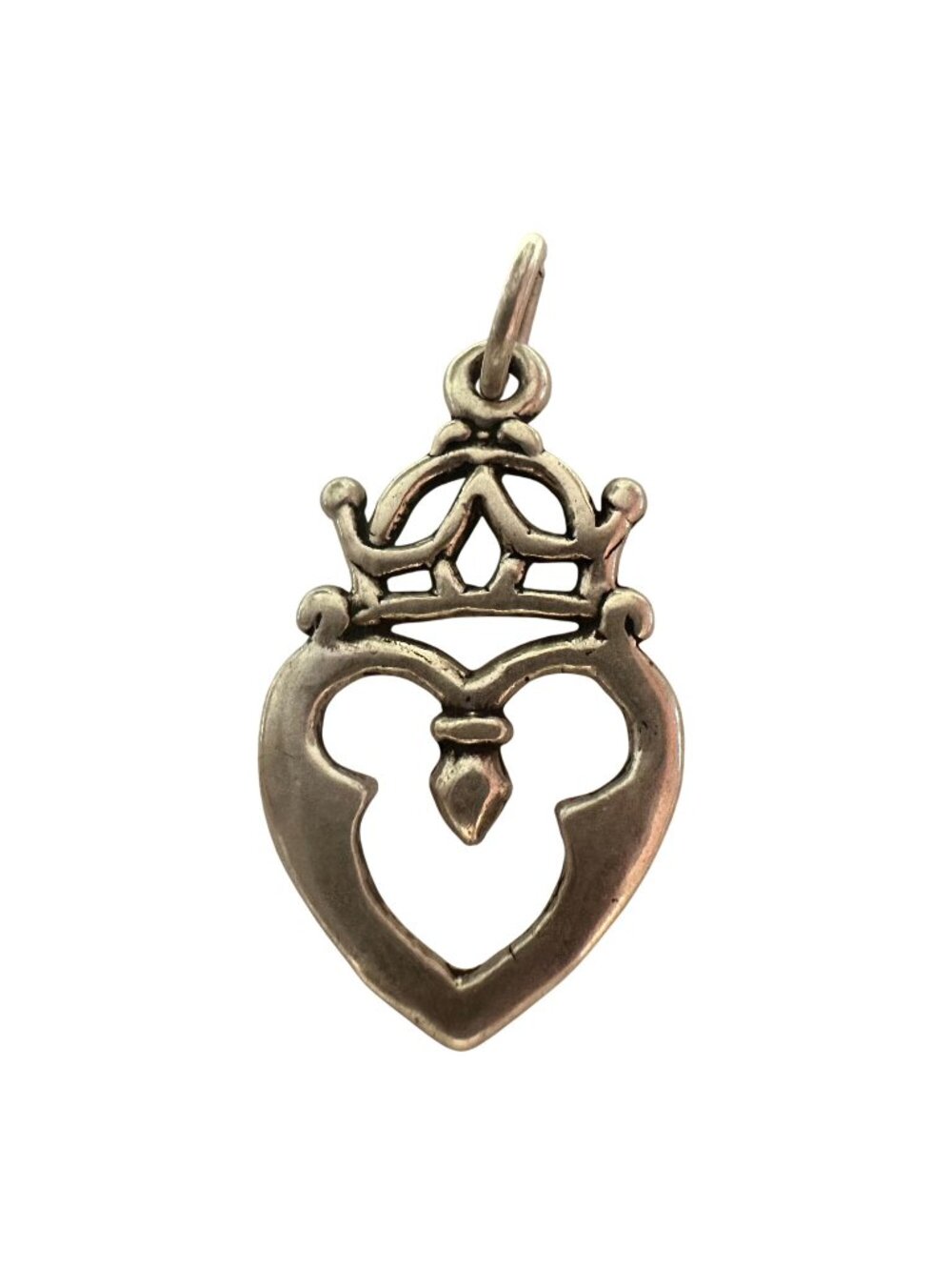 Sterling Silver Claddagh Heart Crown Pendant Charm